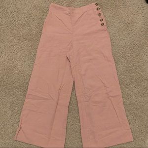 Pink Wide Legged Cropped Pants